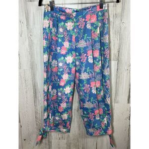 Lilly Pulitzer Women's Floral Cropped‎ Pants and Small Medium 60s 70 Vintage